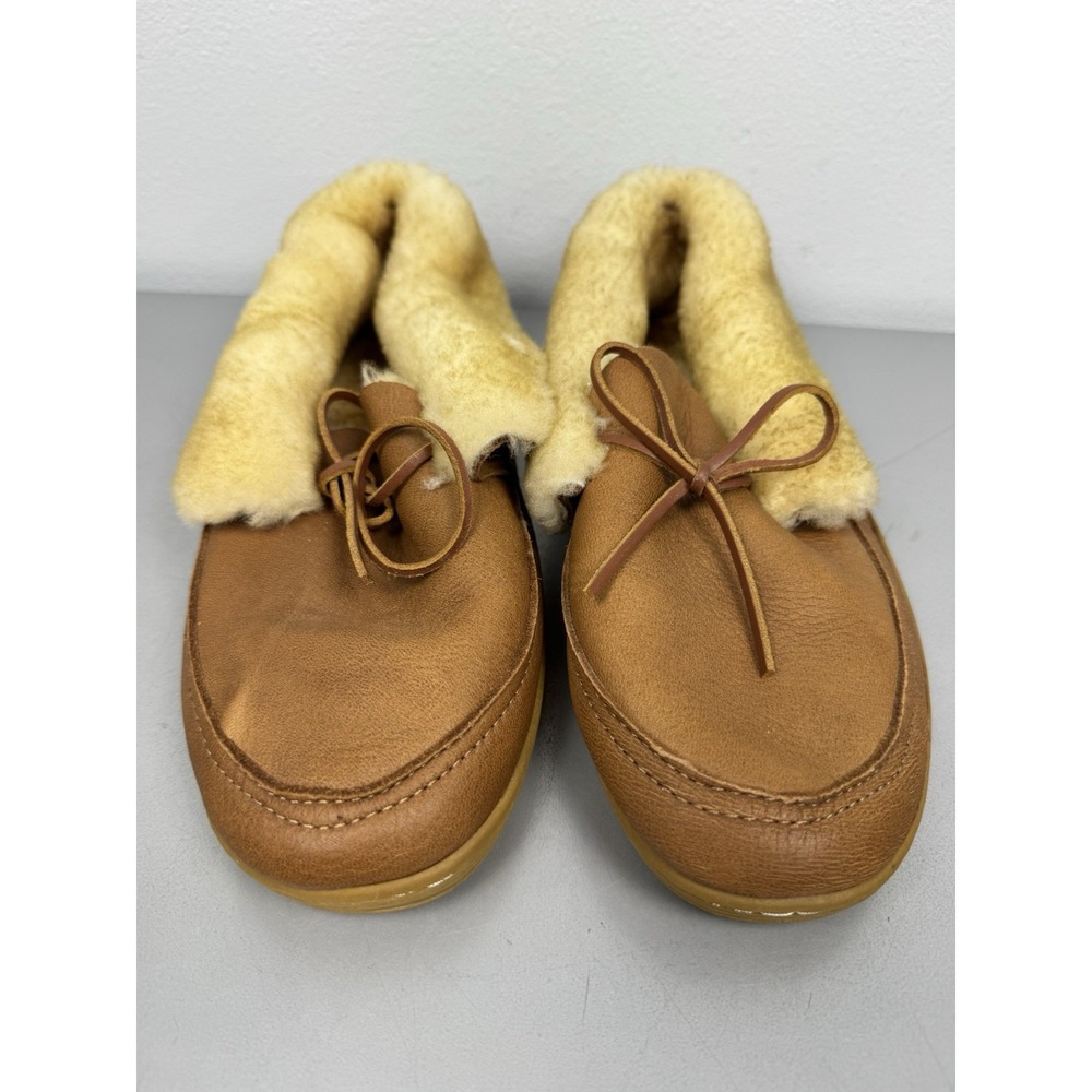 Orvis Shearling Moccasin Loafers Mens 13 M Slip On Shoes Leather Vintage 90s Y2K